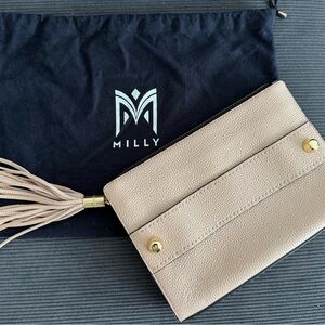 Milly Beige Wristlet with Tassel